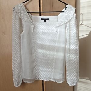 Banana Republic White Textured Blouse